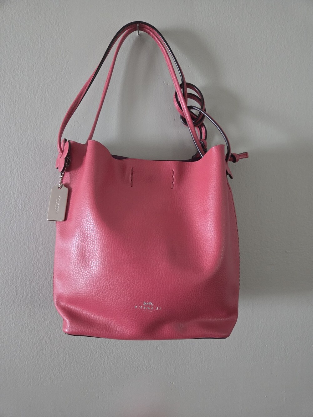Coach 2016 Derby Pink Pebbled Leather Shoulder/Crossbody Bag
